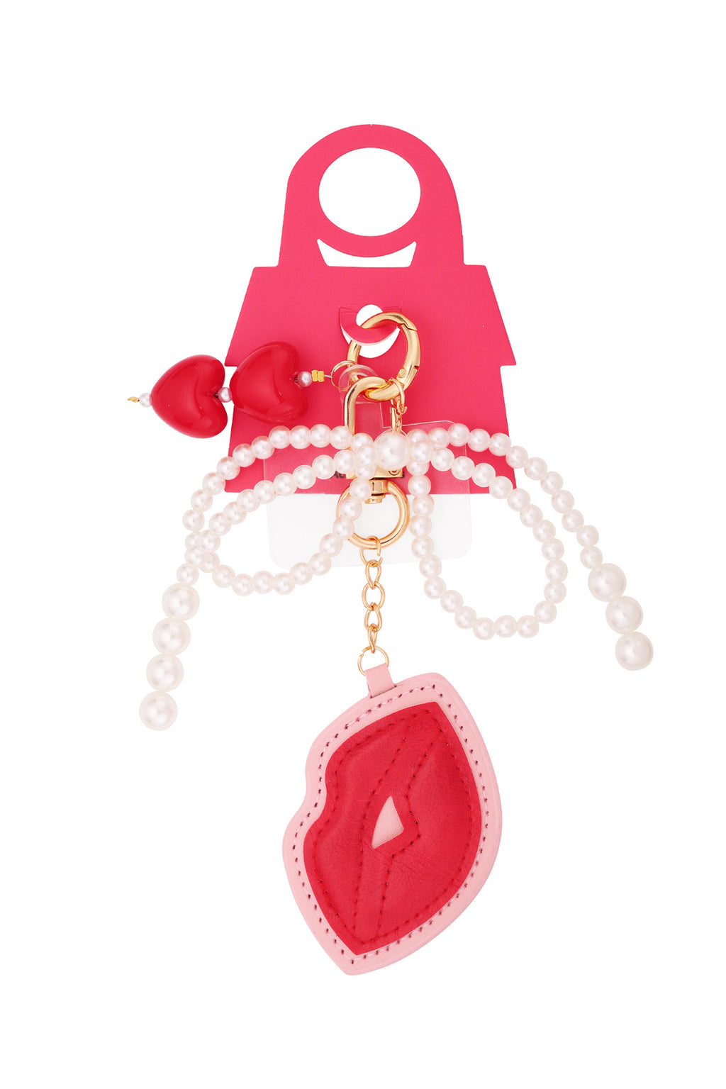 Accessory pendant kisses with pearls - Red