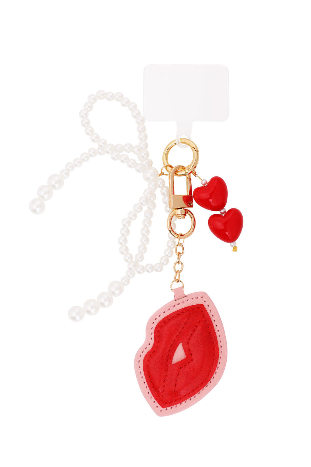 Accessory pendant kisses with pearls - Red